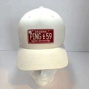 Ping license plate Arizona Trucker Hat White/Red Adjustable Snapback